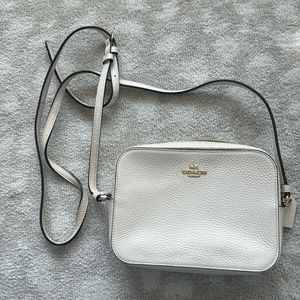 White Coach leather camera bag crossbody